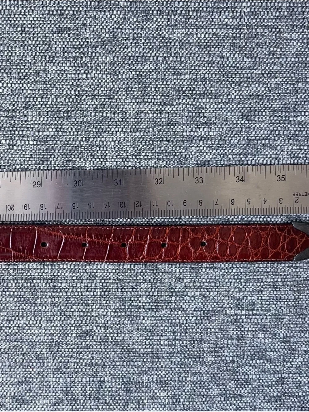 Vintage Polo Ralph Lauren Sterling Silver Genuine Crocodile Belt Size 32 RL 85